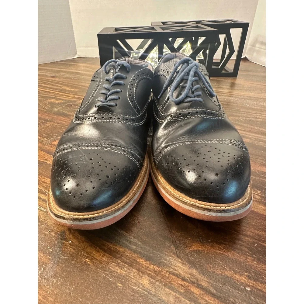 Mens 1901 Black Leather Wingtip Oxford Dress Shoes Lace‎ Up Casual Size 11.5M